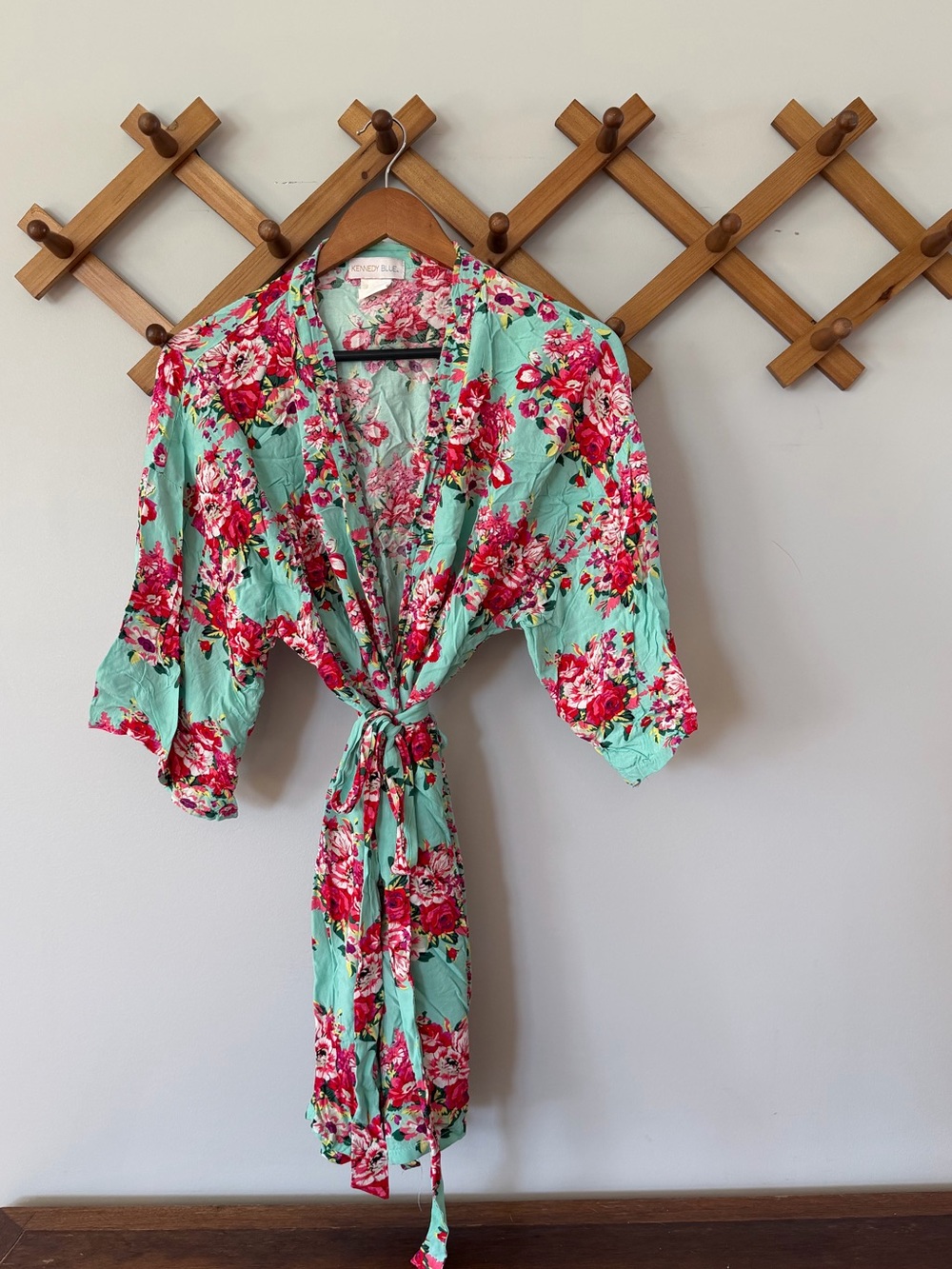 Mint Floral Cotton Kennedy Blue Robe